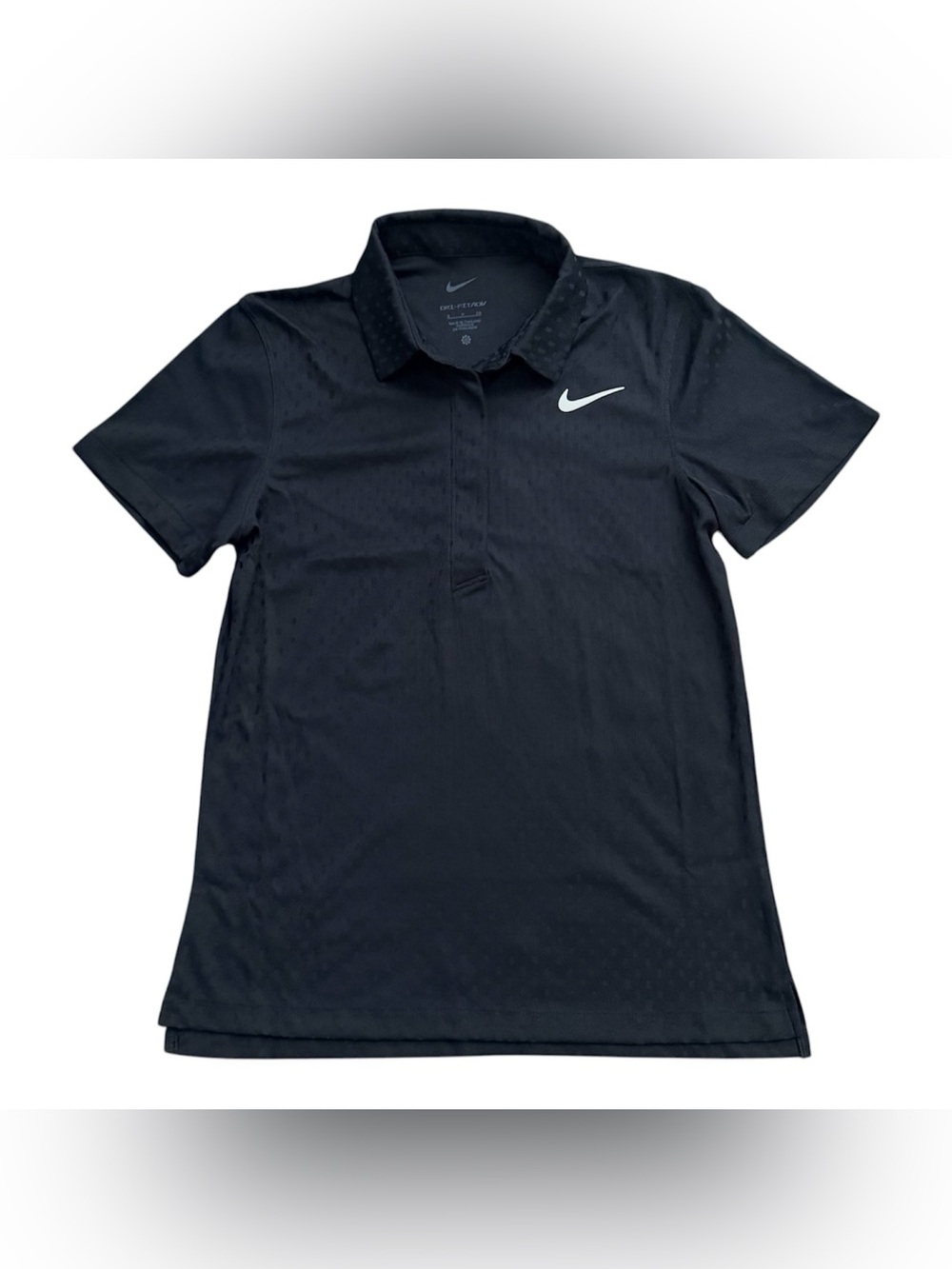NWT Nike FD5495-010 Dri-Fit ADV Black SS Collared Golf Polo Shirt Women's S